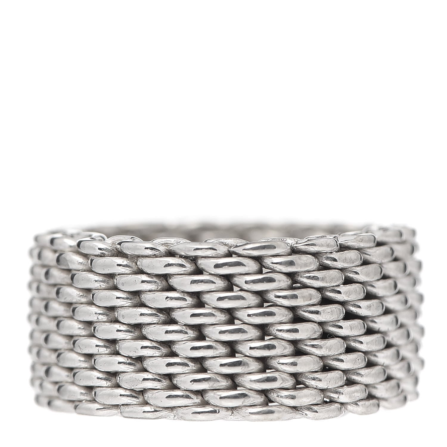 Tiffany Sterling Silver Mesh Somerset Ring 48 4.5 1 of 4