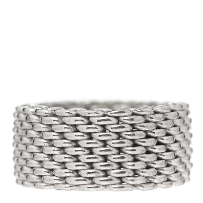 Tiffany Sterling Silver Mesh Somerset Ring 48 4.5 1 of 4