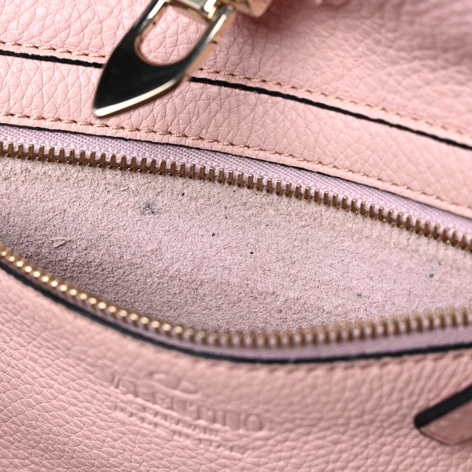 Valentino Garavani Grained Calfskin Small Rockstud Tote Water Rose 9 of 12