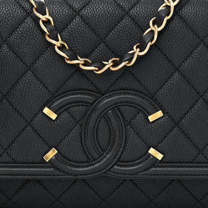 Chanel Caviar Quilted Medium CC Filigree Flap Black 8 of 11