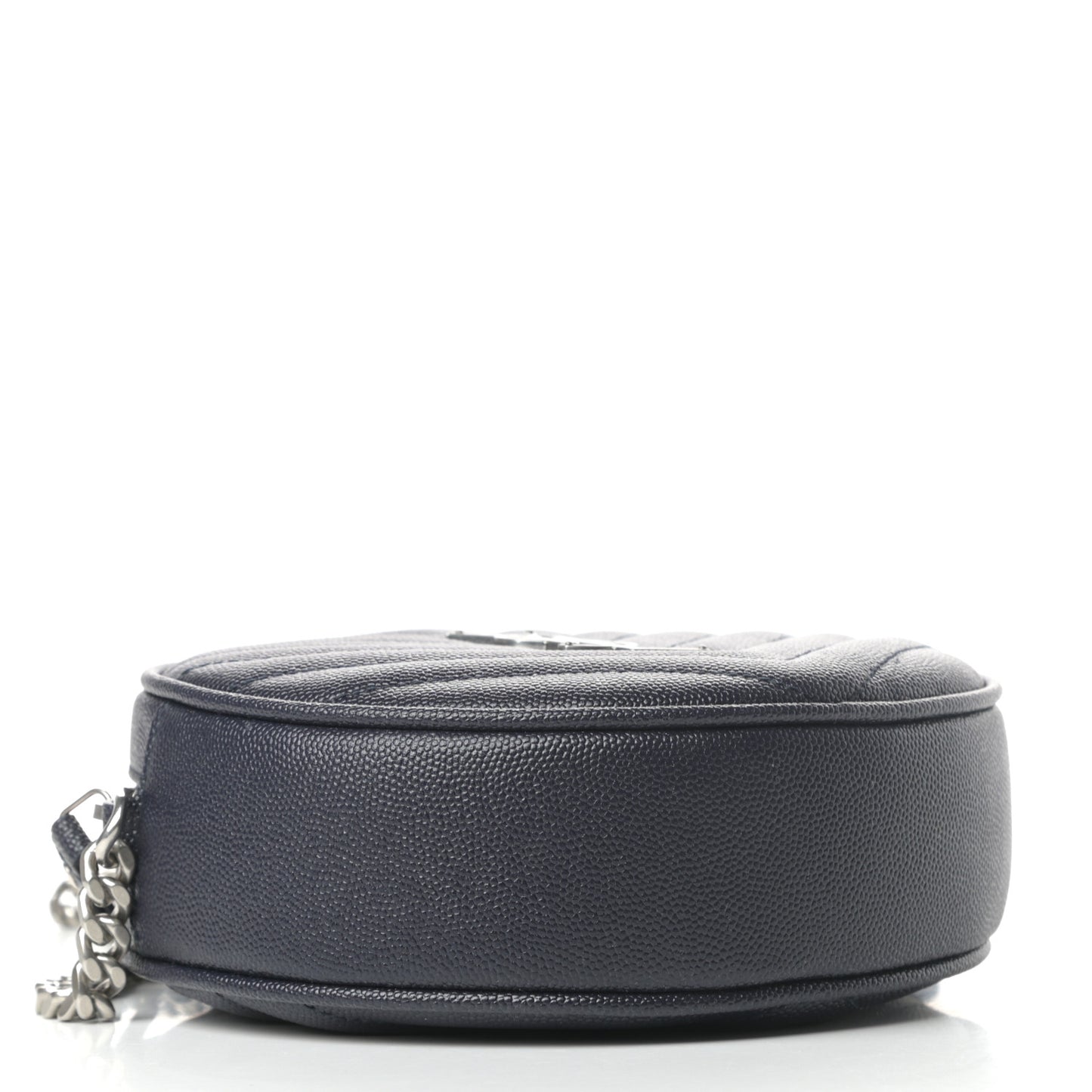 Grain De Poudre Matelasse Chevron Quilted Round Vinyle Camera Bag Deep Marine