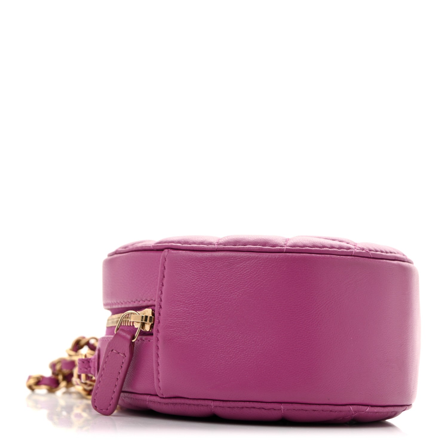 Chanel Lambskin Quilted Round Pearl Crush Clutch With Chain Purple 4 of 13