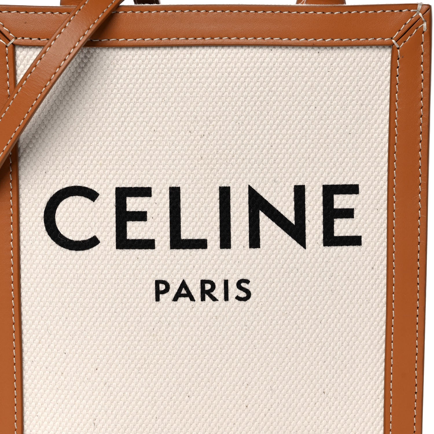 Celine Canvas Calfskin Mini Vertical Cabas Natural Tan 6 of 13