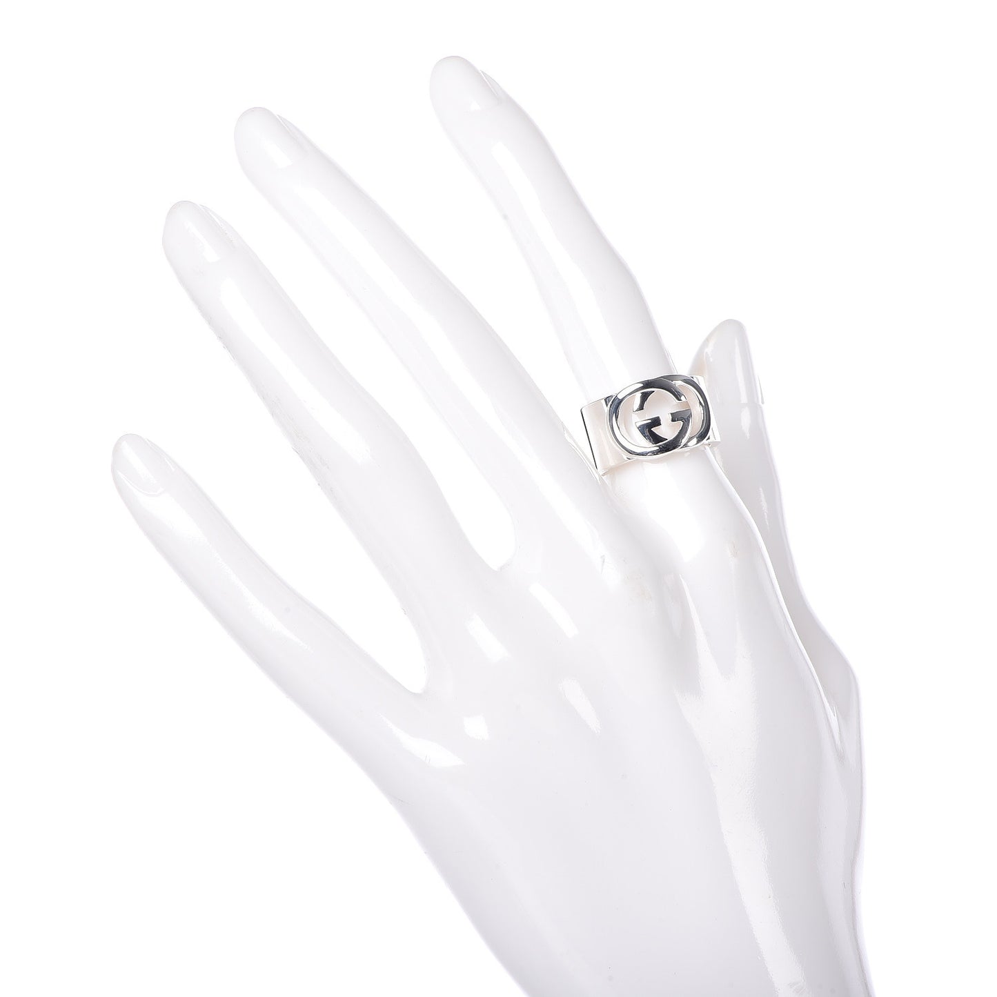 Sterling Silver 10mm Interlocking G Band Ring 52 6