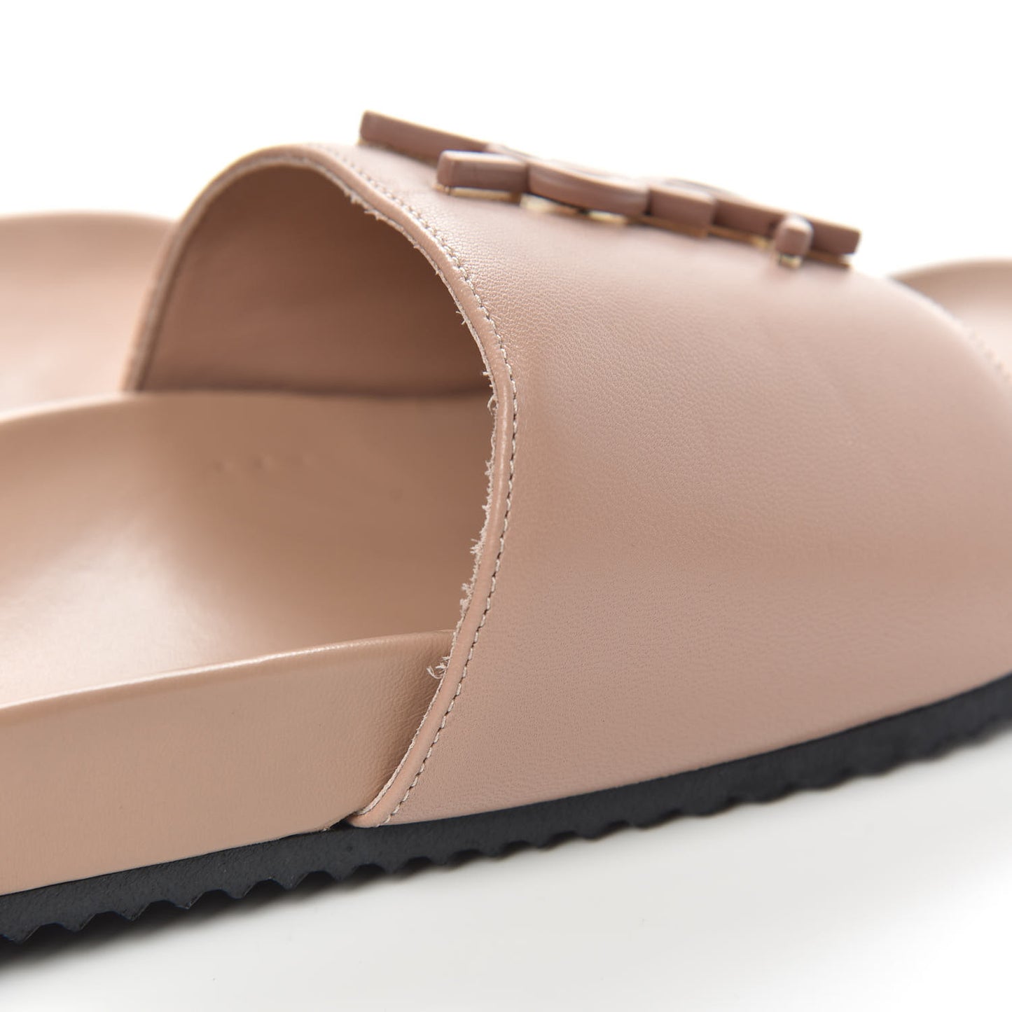 Lambskin Joan Slide Sandals 35 Nude