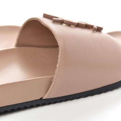 Saint Laurent Lambskin Joan Slide Sandals 35 Nude 9 of 11
