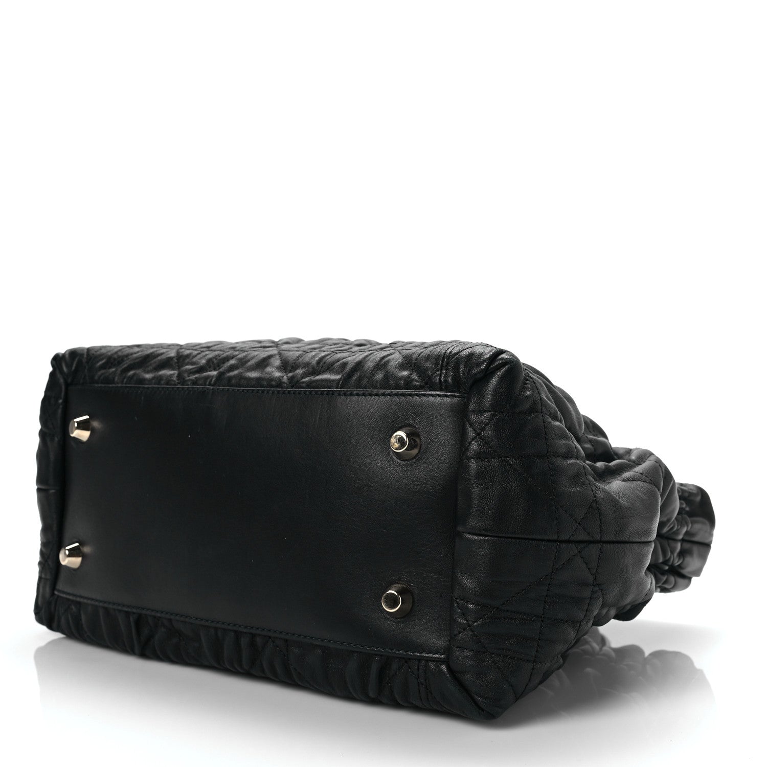 Christian Dior Gaufre Lambskin Cannage Delices Tote Black 6 of 6