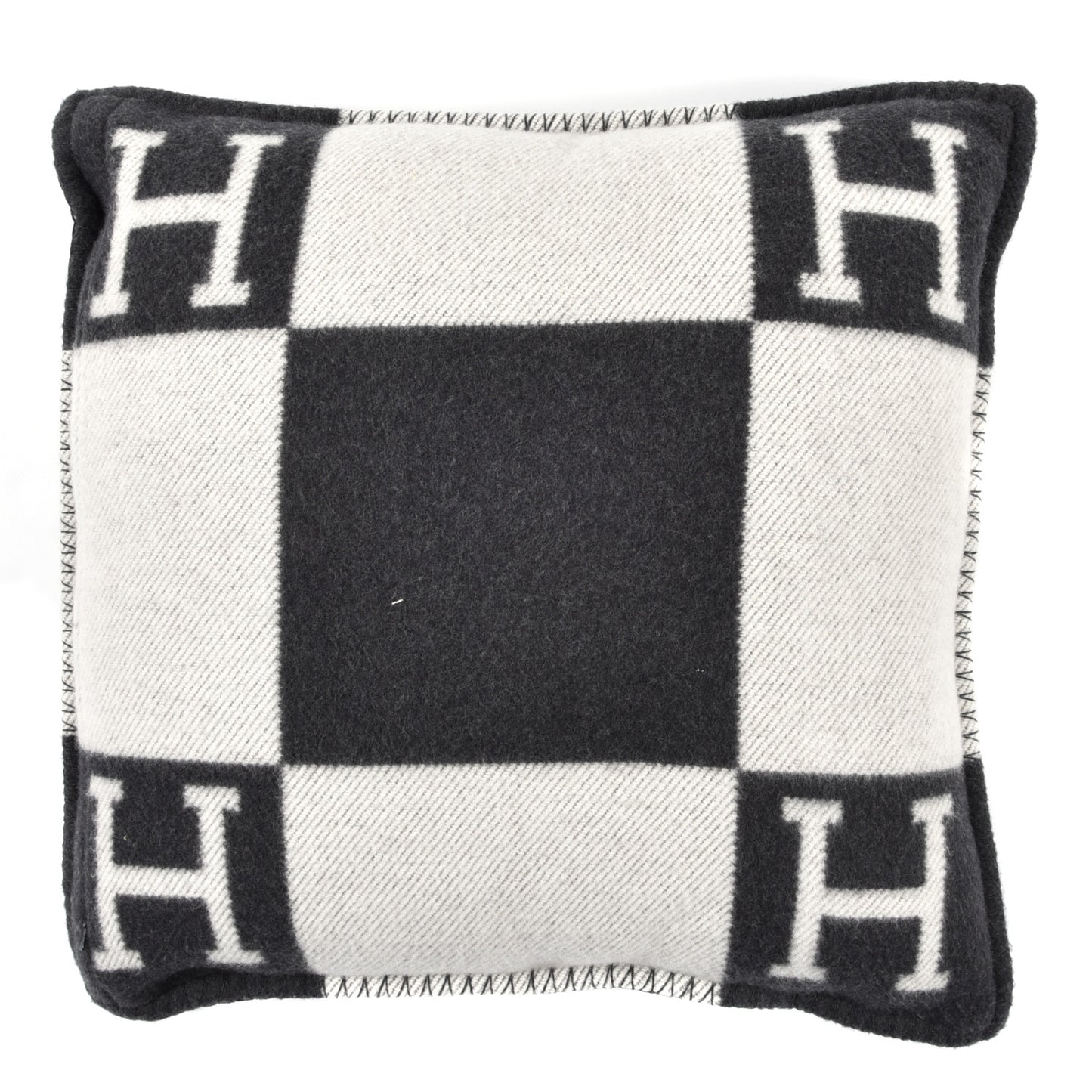 Wool Cashmere Avalon Pillow PM Ecru Gris Fonce