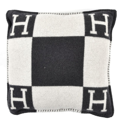 Hermes Wool Cashmere Avalon Pillow PM Ecru Gris Fonce 2 of 3