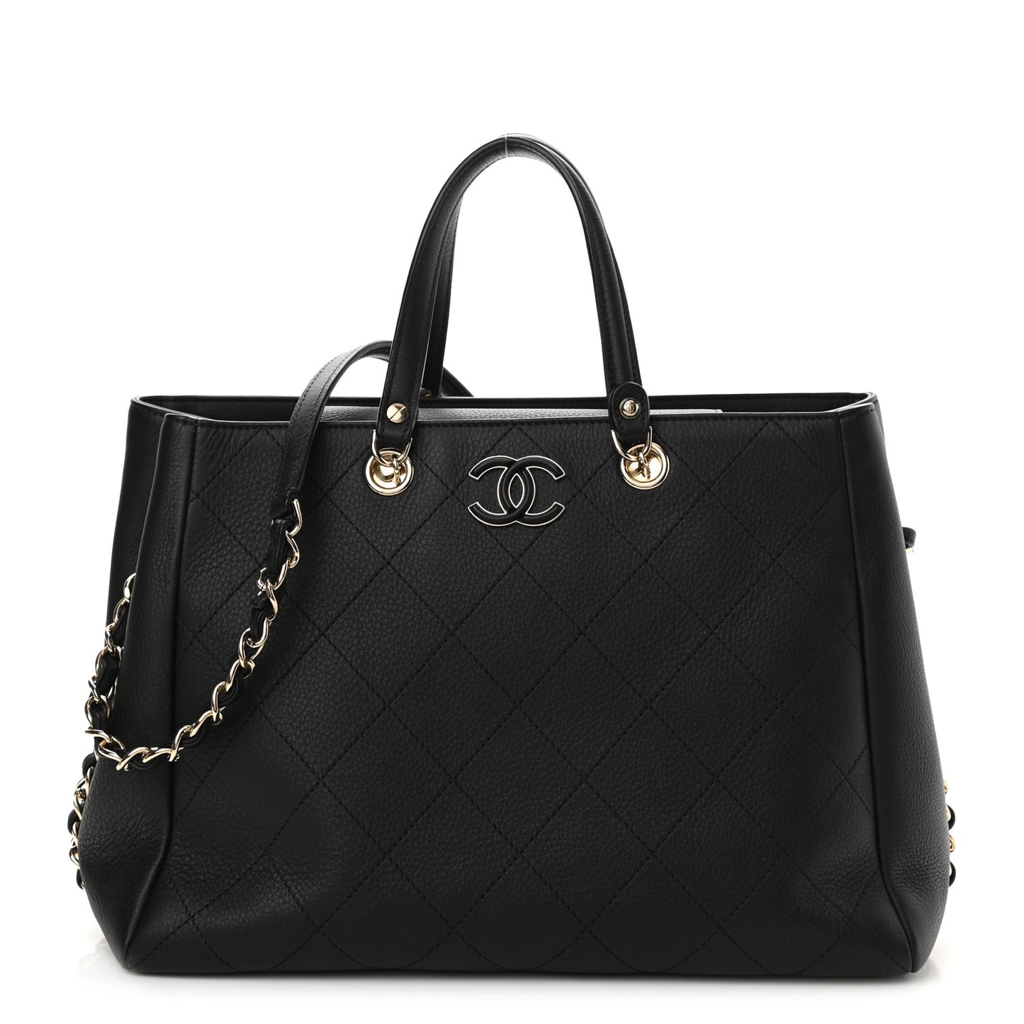 Bullskin Stitched Medium Shopping Bag Black