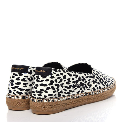 Saint Laurent Canvas Leopard Print Espadrilles 40 Latte Black 4 of 13