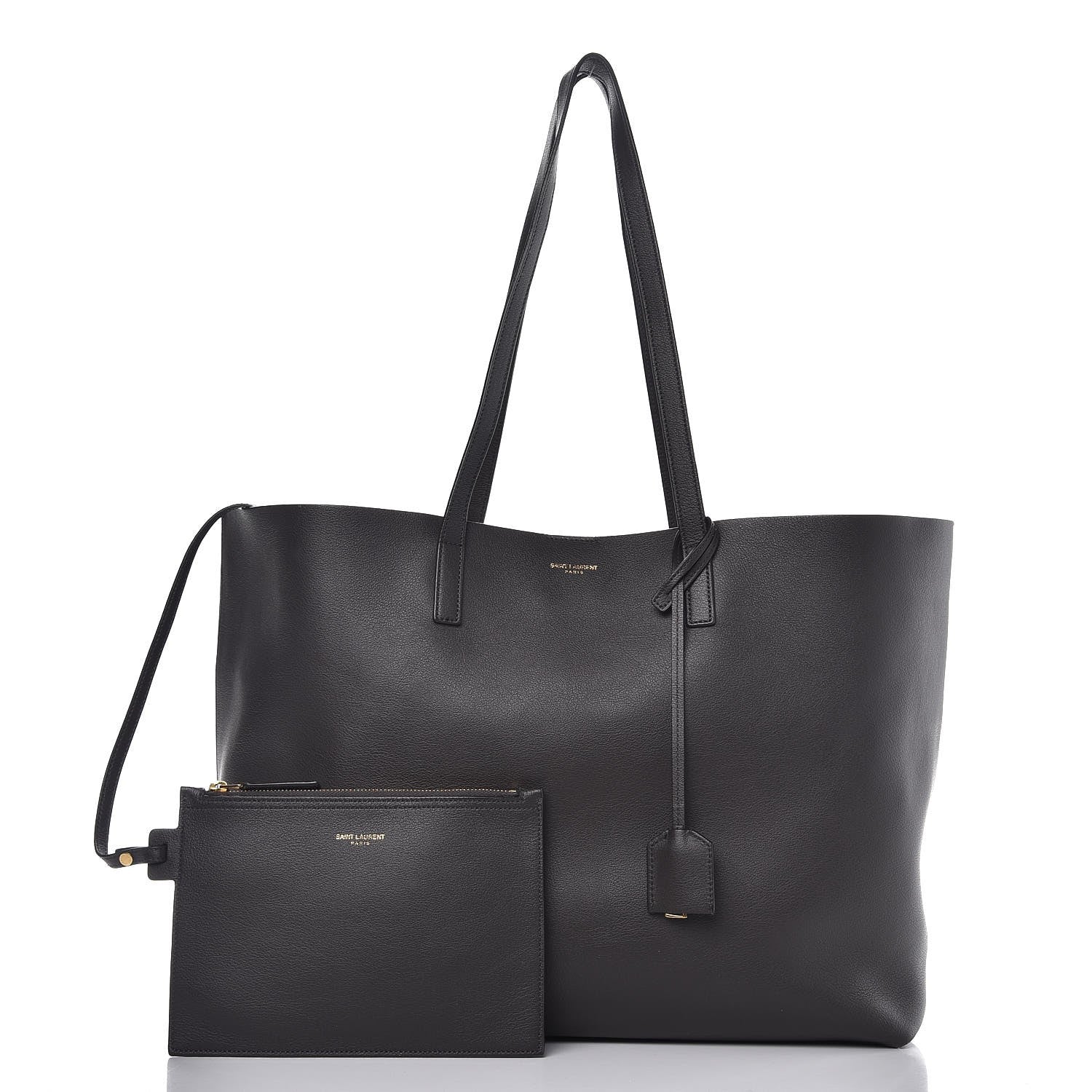 Saint Laurent Calfskin Large Shopping Tote Dark Grey 3 of 8