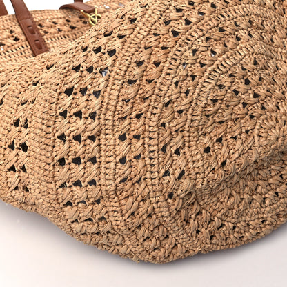 Saint Laurent Raffia Calfskin Medium Panier Tote Naturel 8 of 9