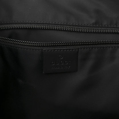 Gucci GG Supreme Monogram Calfskin Web Medium Flat Messenger Bag Beige Ebony Black 6 of 10