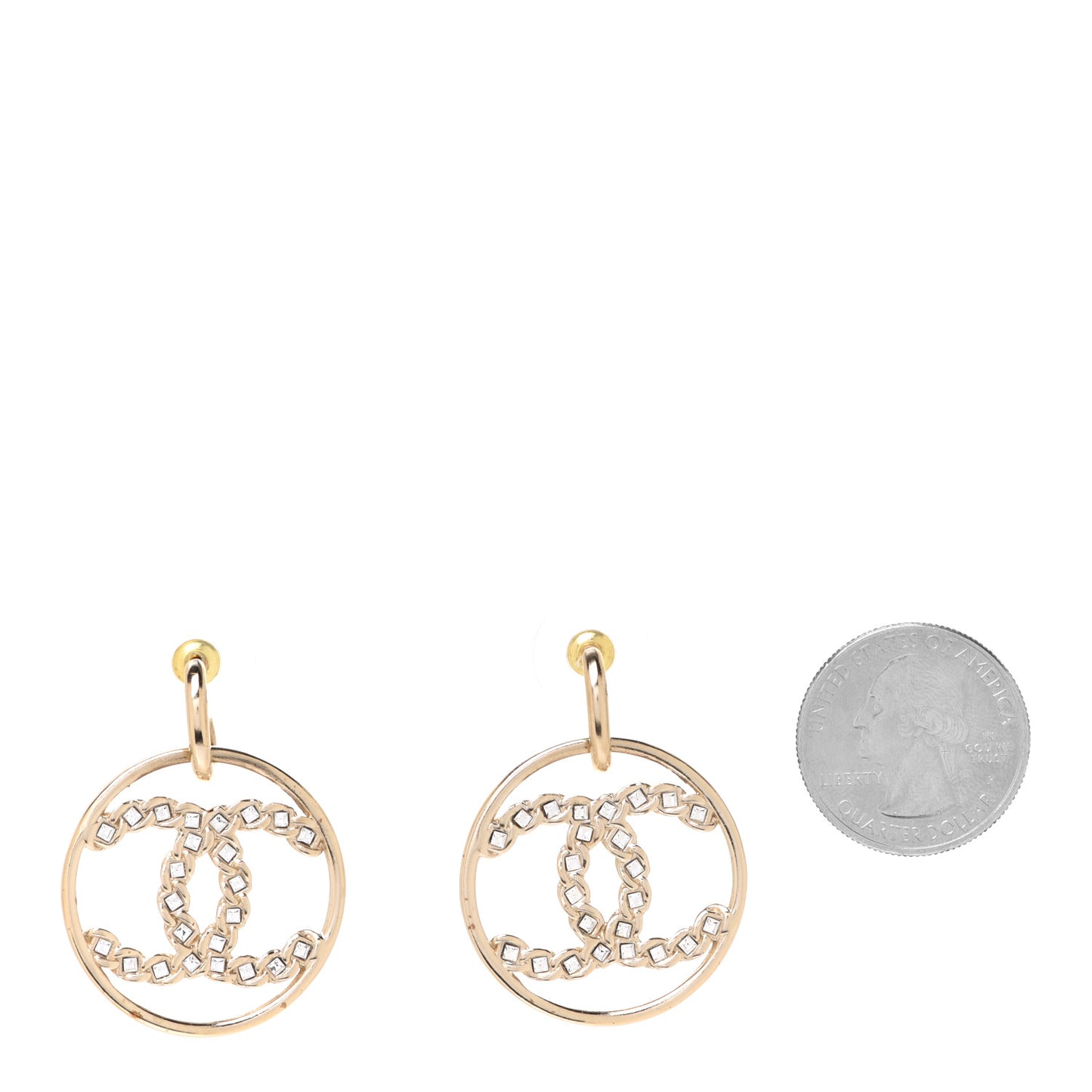 Baguette Crystal High Society CC Drop Earrings Gold