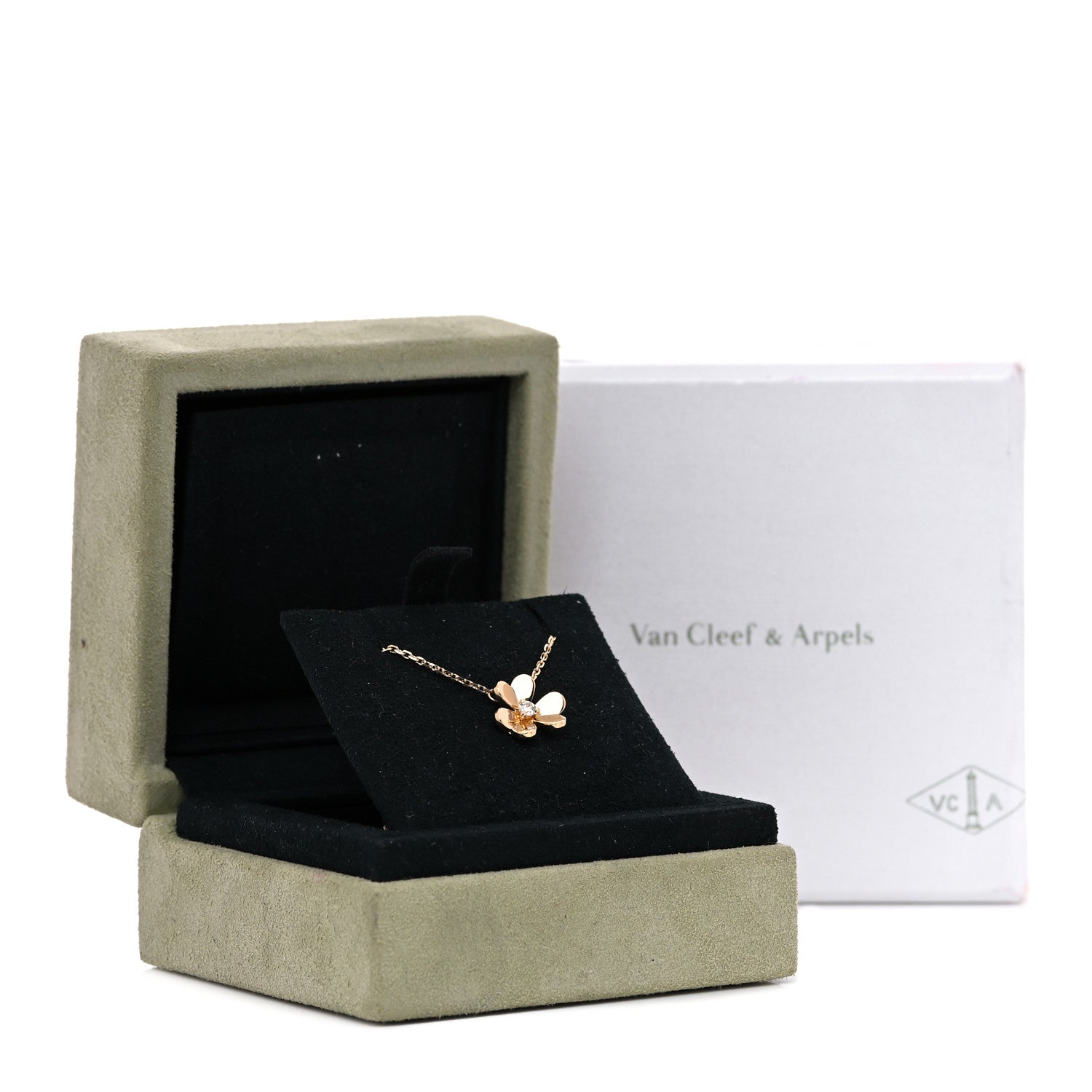 Van Cleef & Arpels 18K Yellow Gold Diamond Mini Frivole Pendant Necklace 6 of 7