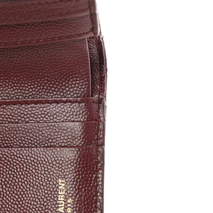 Saint Laurent Grain De Poudre Matelasse Chevron Monogram Zipped Card Case Rouge Eros 10 of 12