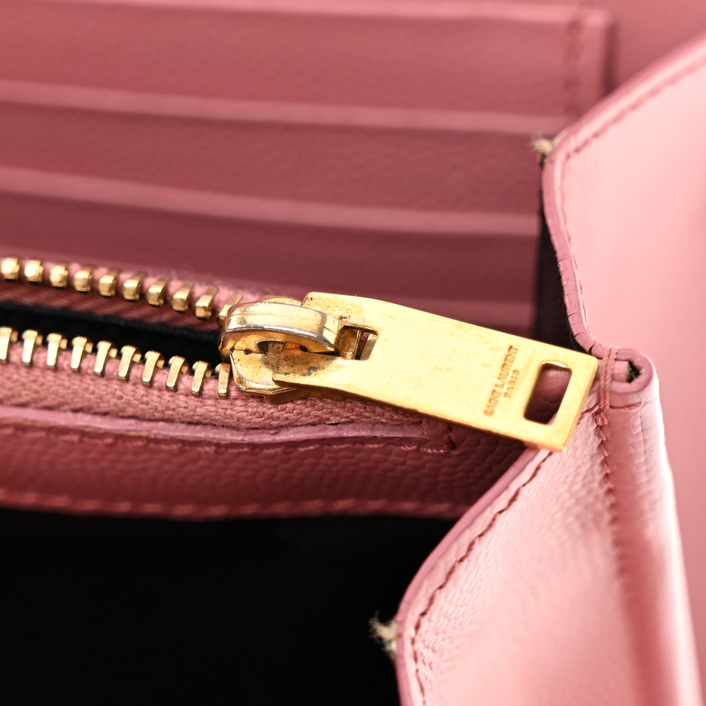 Grain De Poudre Matelasse Chevron Monogram Chain Wallet Tender Pink
