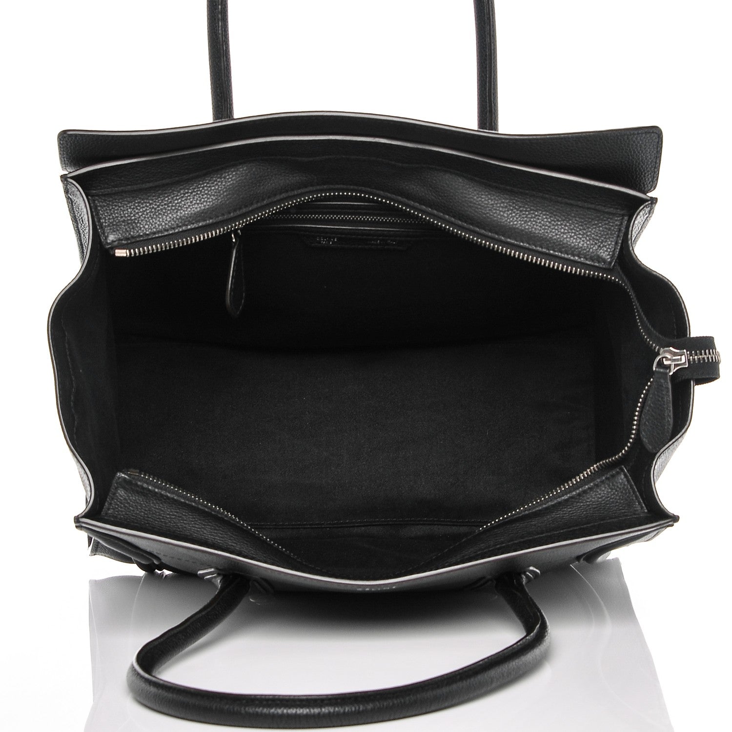 Celine Drummed Calfskin Shoulder Luggage Black 6 of 8