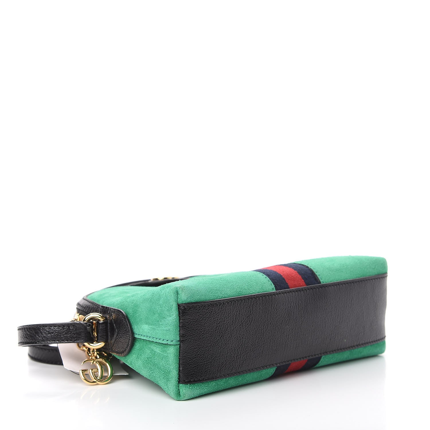 Gucci Suede Patent GG Web Small Ophidia Dome Shoulder Bag New Shamarock Black 3 of 10