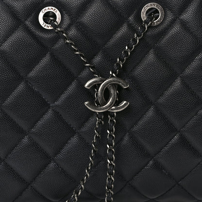 Chanel Caviar Quilted Small CC Bucket Bag Black 8 of 13