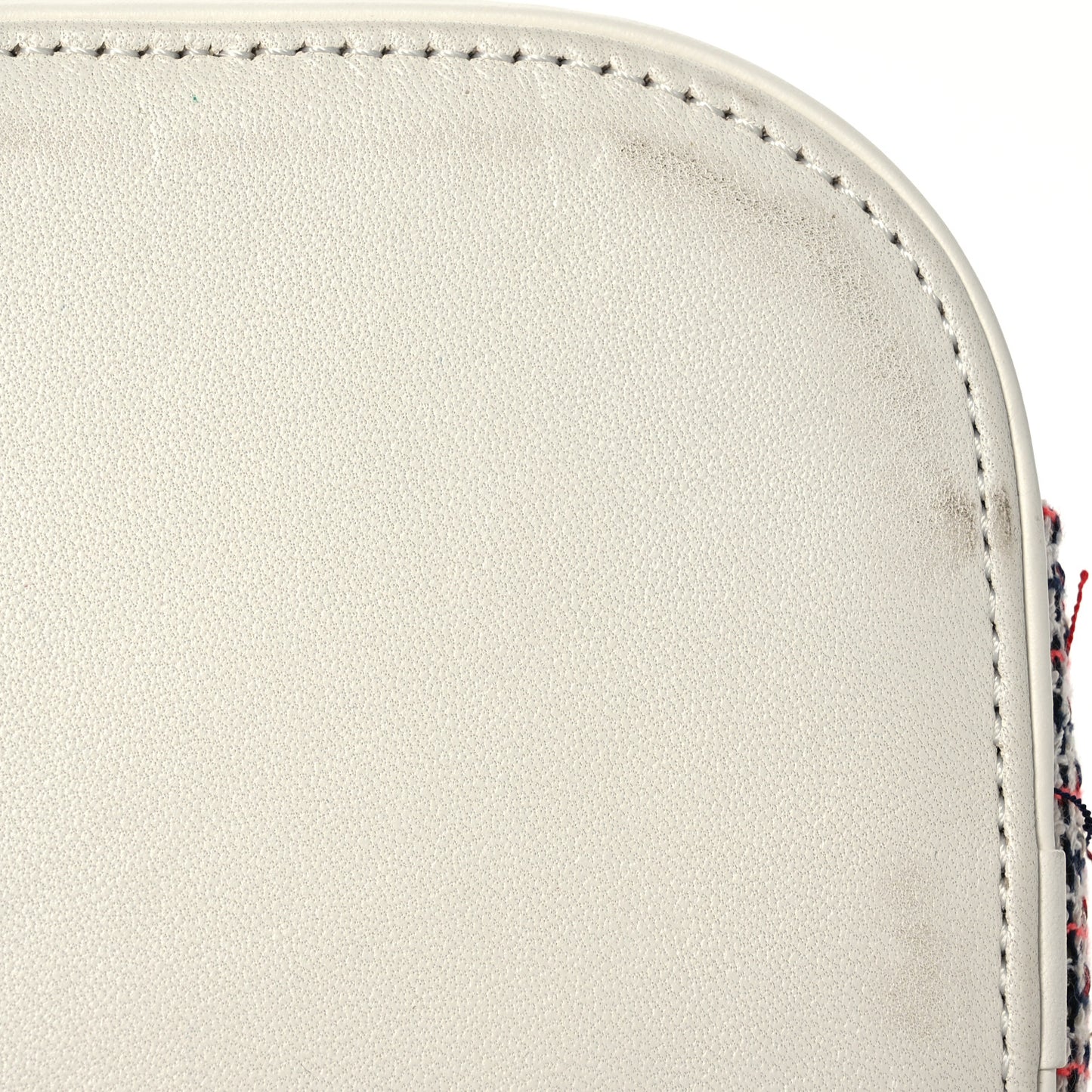 Tweed Lambskin Timeless Vanity Cosmetic Case White