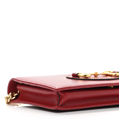 Gucci Boarded Plutone Calfskin Horsebit 1955 Wallet On Chain New Cherry Red 9 of 10