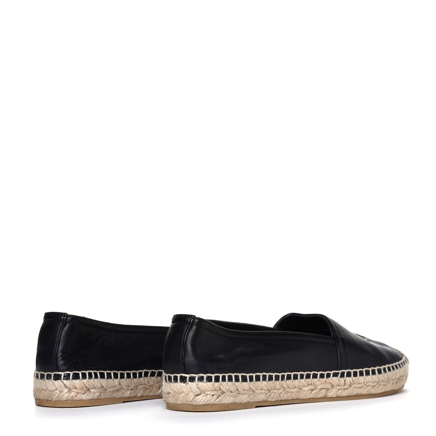 Lambskin Monogram Espadrilles 37 Black