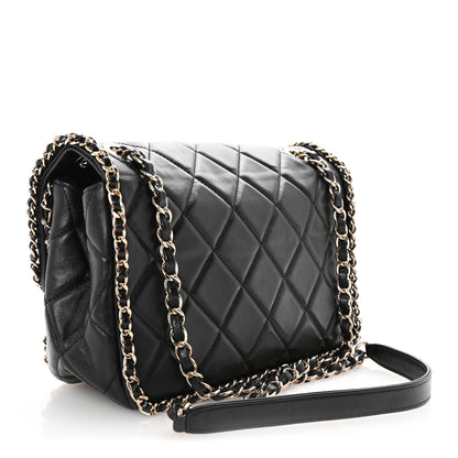 Chanel Crumpled Calfskin Medium Chain All Over Flap Black 3 of 10
