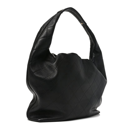 Chanel Calfskin Quilted Small Maxi Hobo Black 3 of 10