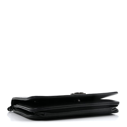 Chanel Calfskin Painted Chevron Embossed Boy Wallet On Chain WOC Black 4 of 16