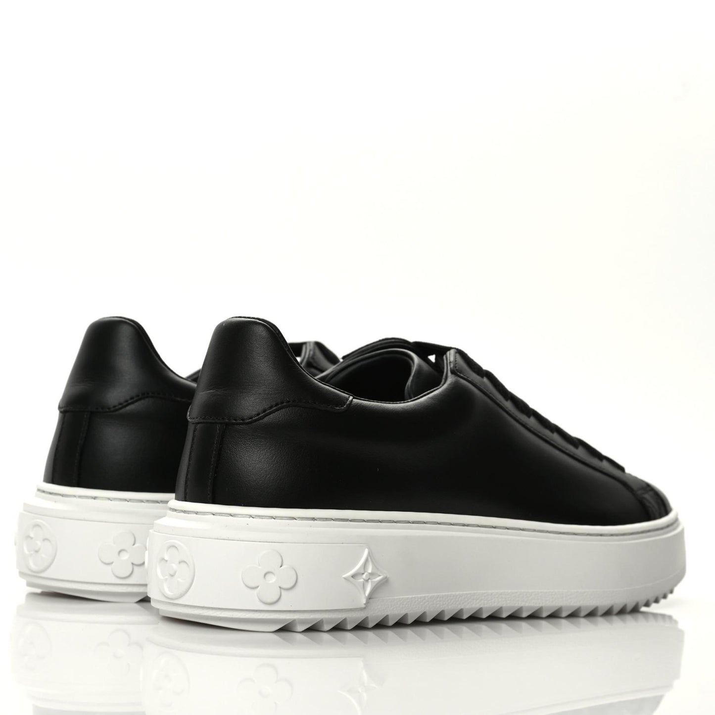 Calfskin Time Out Sneakers 37.5 Black