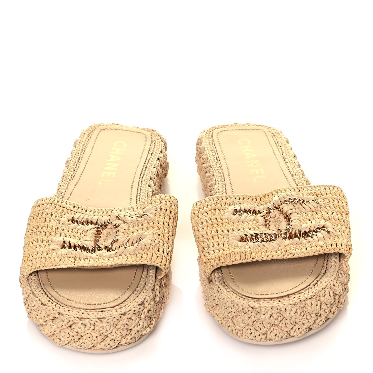 Chanel Cord Braided CC Mules 41 Light Beige 3 of 8