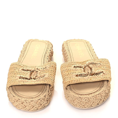 Chanel Cord Braided CC Mules 41 Light Beige 3 of 8