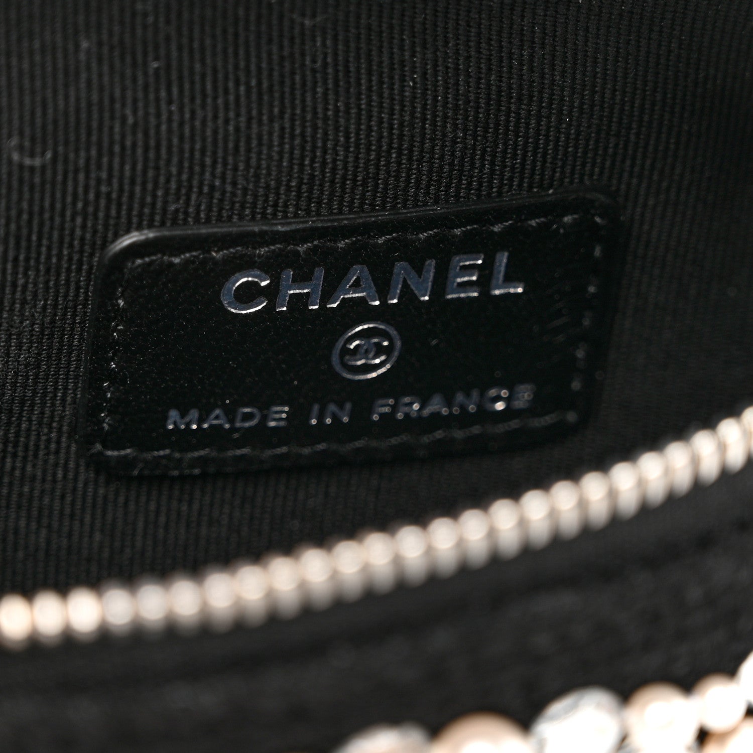 Chanel Tweed Pearl Lambskin Quilted Arm Coin Purse Black 6 of 8