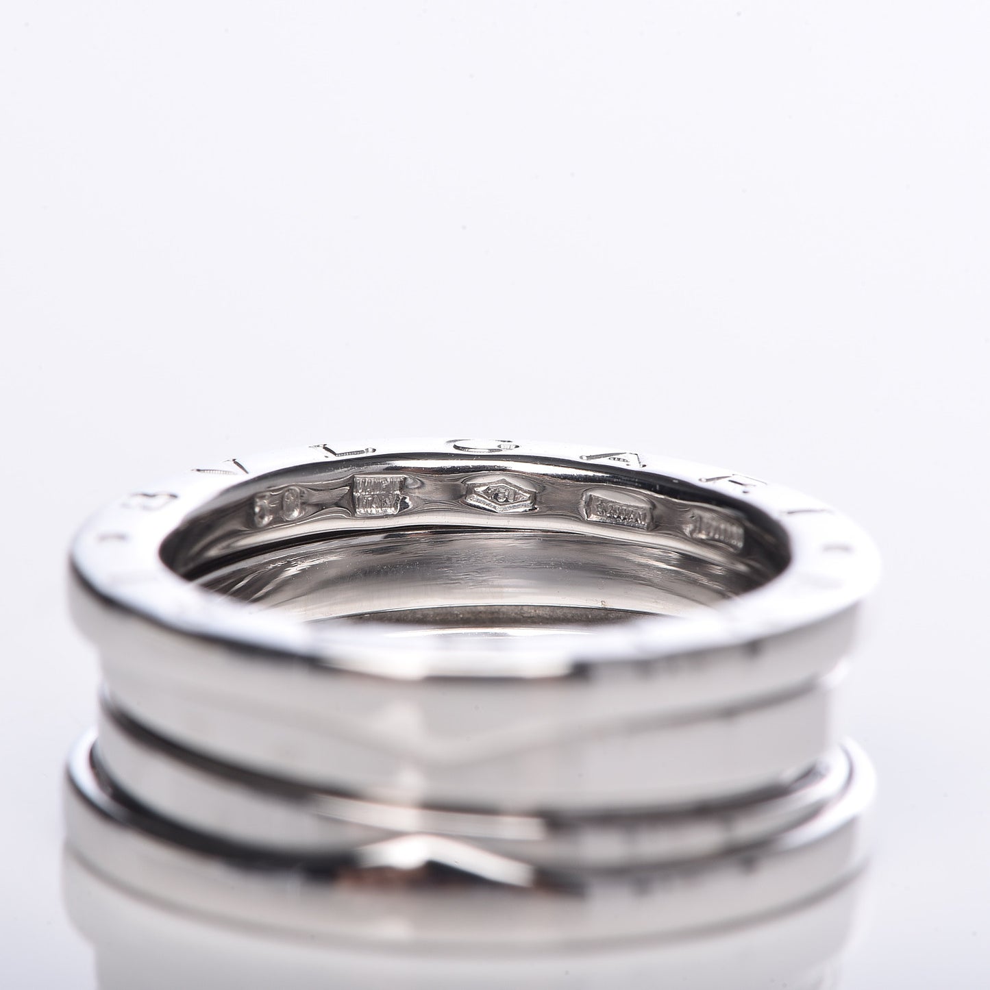 18K White Gold B.Zero1 Two-Band Ring 50 5.25