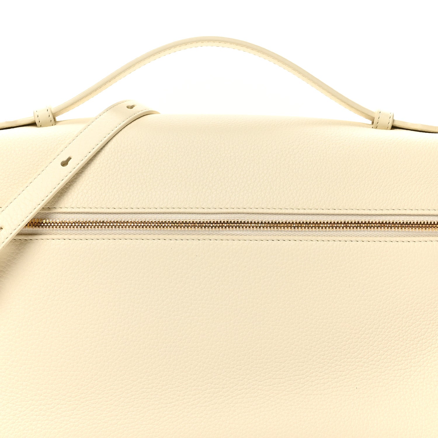 Loro Piana Grained Calfskin L27 Extra Pocket Pouch Whisper White 7 of 9