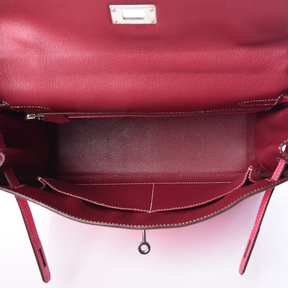Hermes Epsom Candy Kelly Retourne 32 Rose Tyrien Rubis 10 of 40