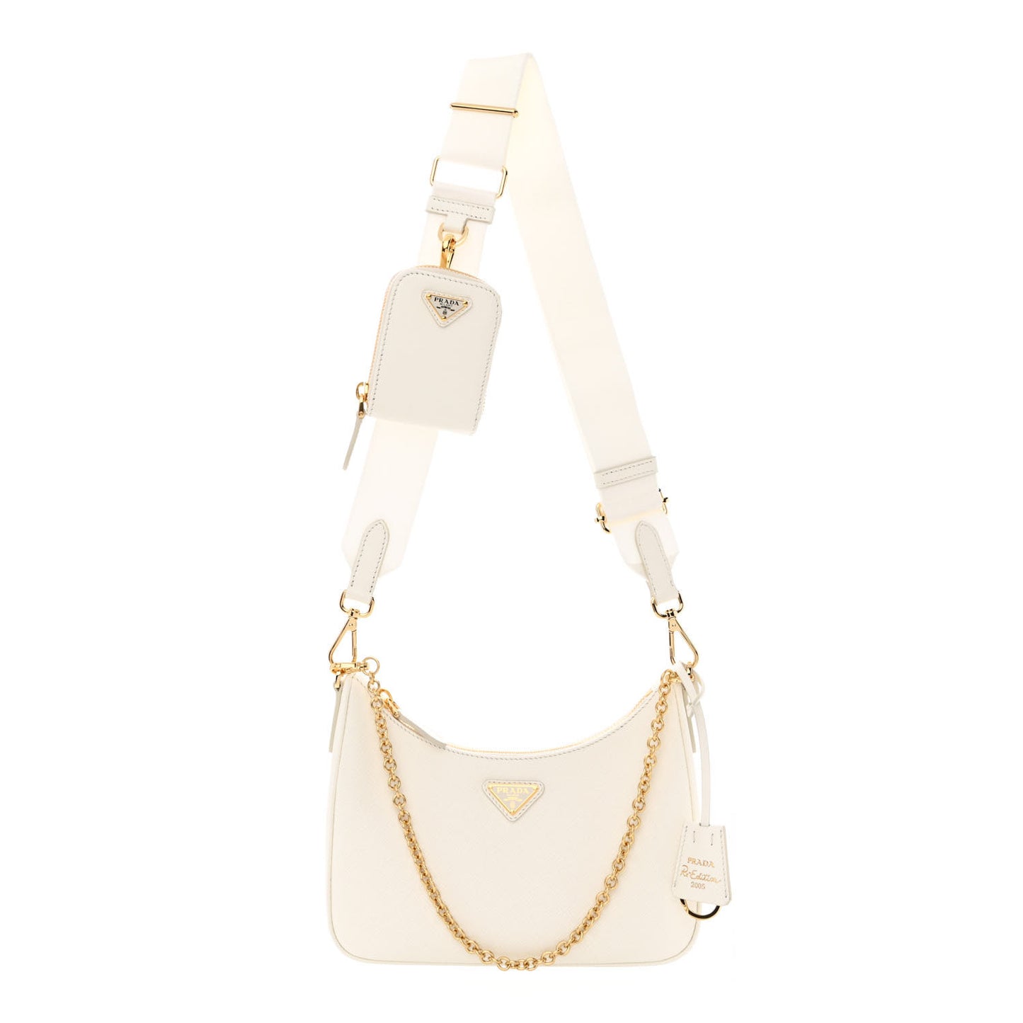 Saffiano Re-Edition 2005 Shoulder Bag White