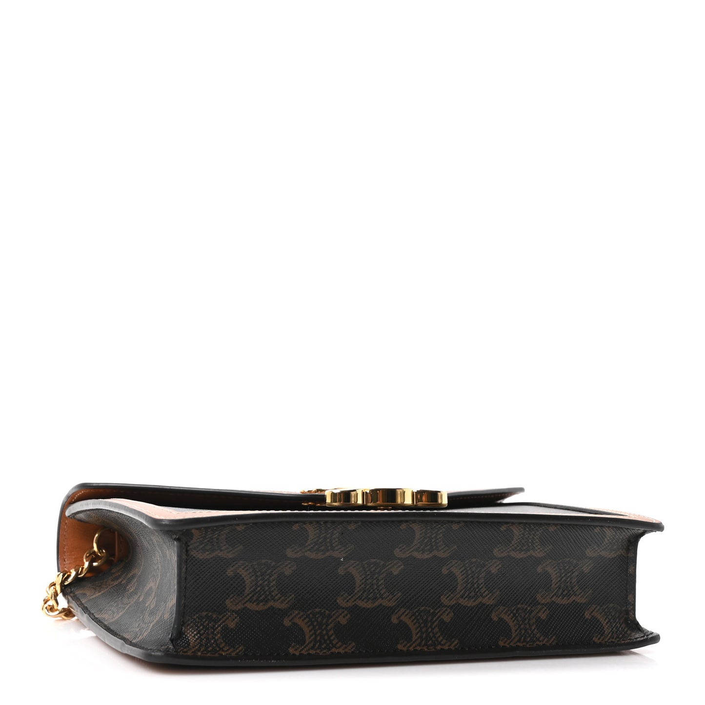 Triomphe Canvas Calfskin Margo Wallet on Chain Tan