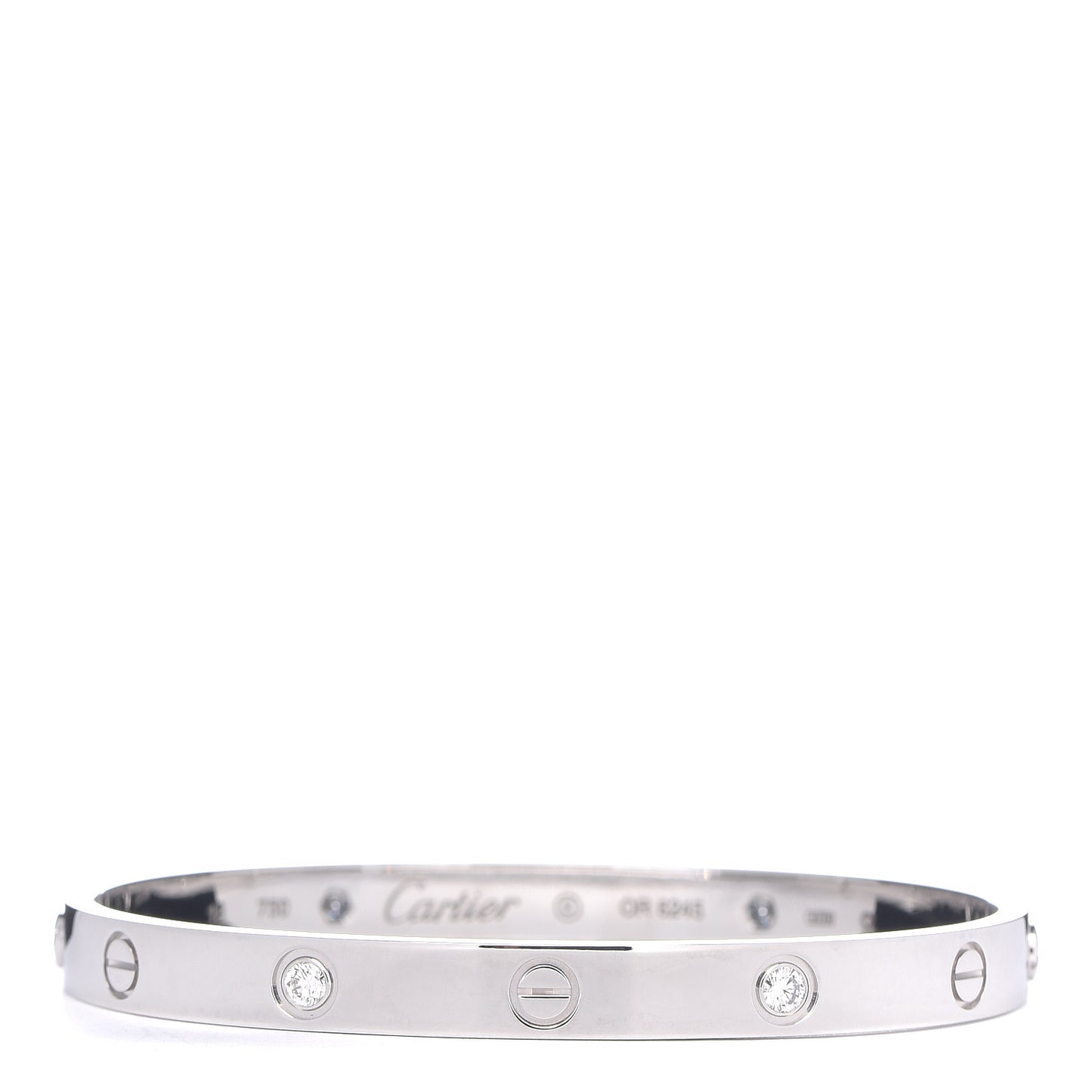 18K White Gold 4 Diamond LOVE Bracelet 18