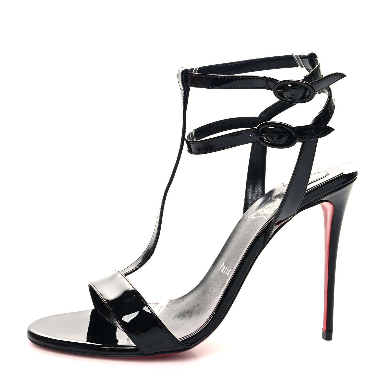Christian Louboutin Patent Mara 100 Sandals 40 Black 1 of 7