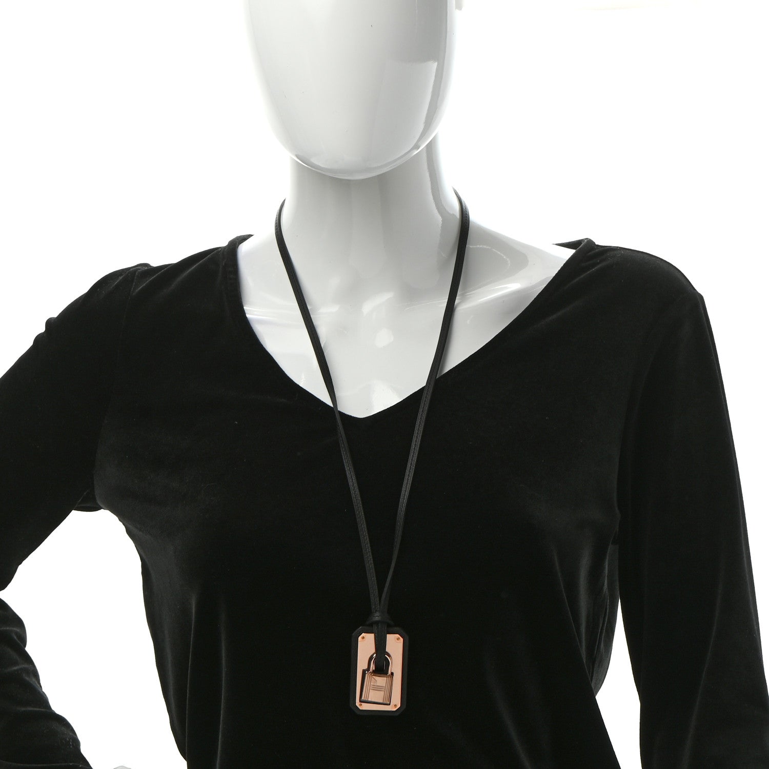 Hermes Swift Large O'Kelly Pendant Necklace Black 2 of 8