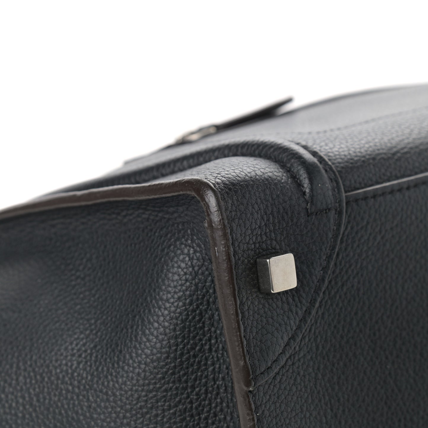 Drummed Calfskin Mini Luggage Black