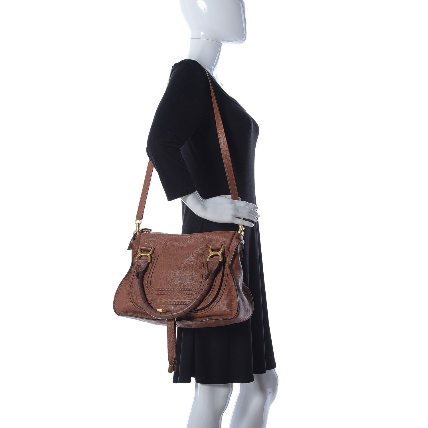 Chloe Calfskin Medium Marcie Satchel Tan 3 of 18