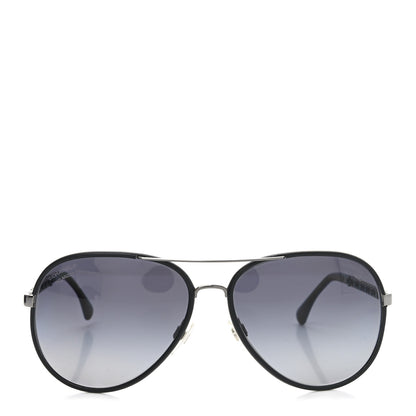 Chanel Metal Polarized Pilot Winter Sunglasses 4219-Q Black 2 of 7