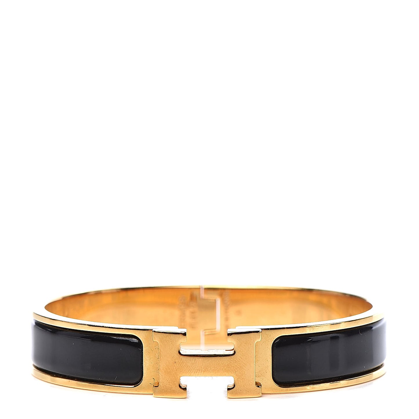 Enamel Narrow Clic Clac H Bracelet PM Black