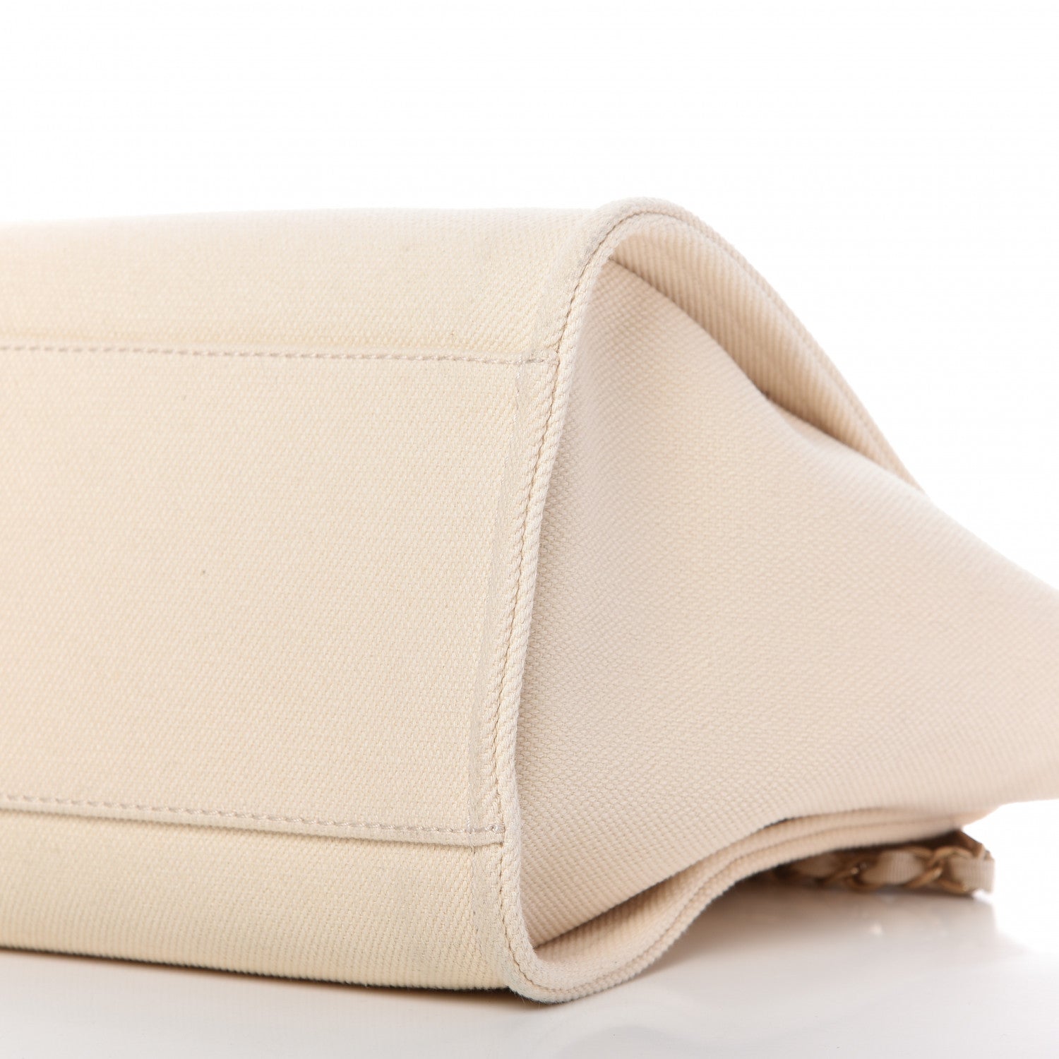Chanel Canvas Pearl Medium Deauville Tote Ecru Beige 7 of 10