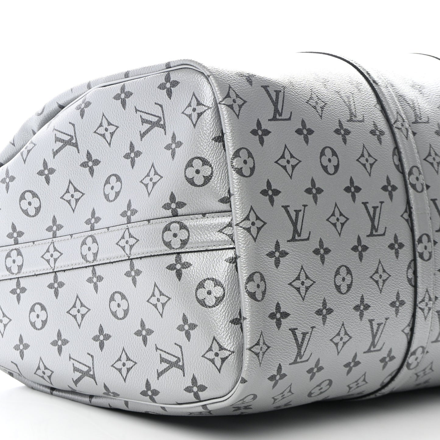 Metallic Monogram Keepall Bandouliere 50 Silver