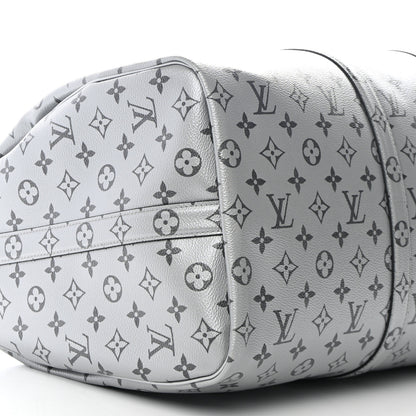 Louis Vuitton Metallic Monogram Keepall Bandouliere 50 Silver 8 of 10
